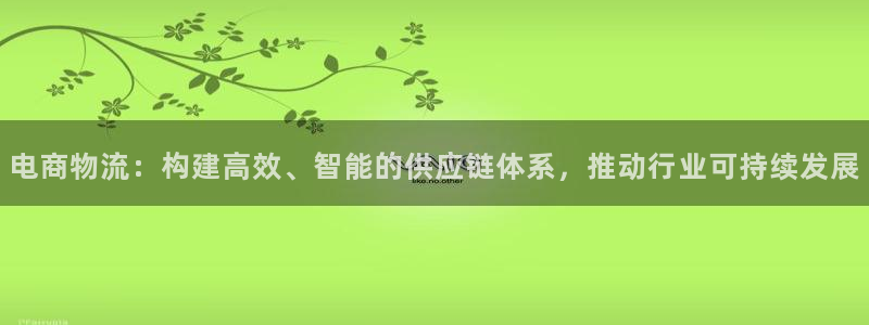 ,优游国际官网平台:电商物流:构建高